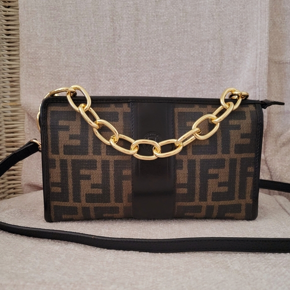Fendi Handbags - Fendi FF Zucca Pochette Mama Baguette Crossbody